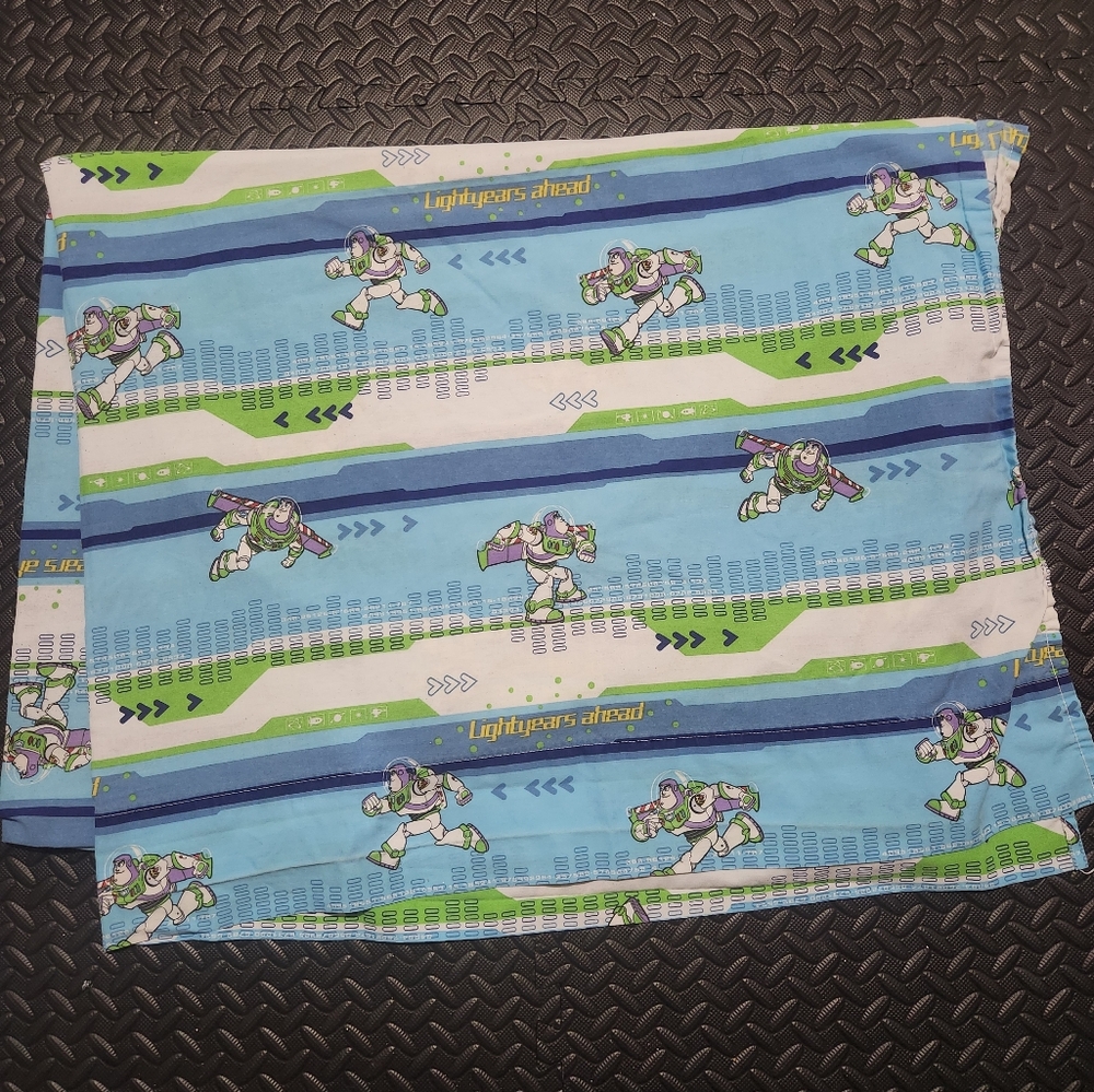 Vintage Buzz Lightyear Flat Twin Bedsheet Disney Pixar